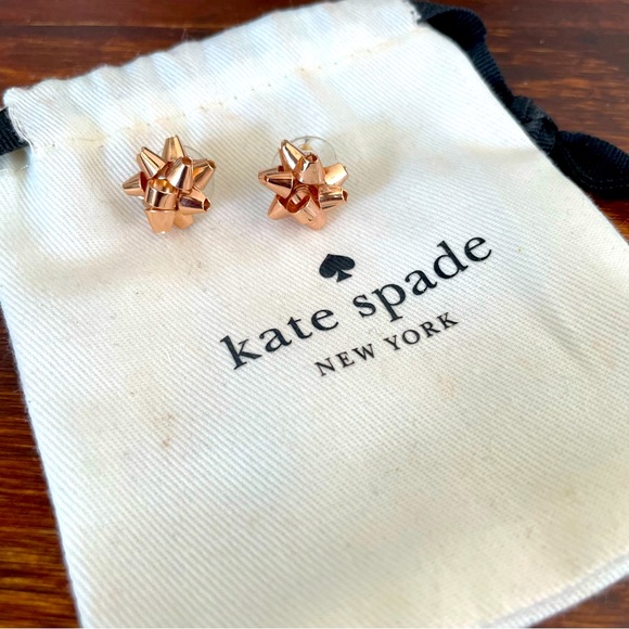 kate spade Jewelry - Kate Spade | Bourgeois Bow Earrings | Rose Gold | Stud *MAKE AN OFFER*
